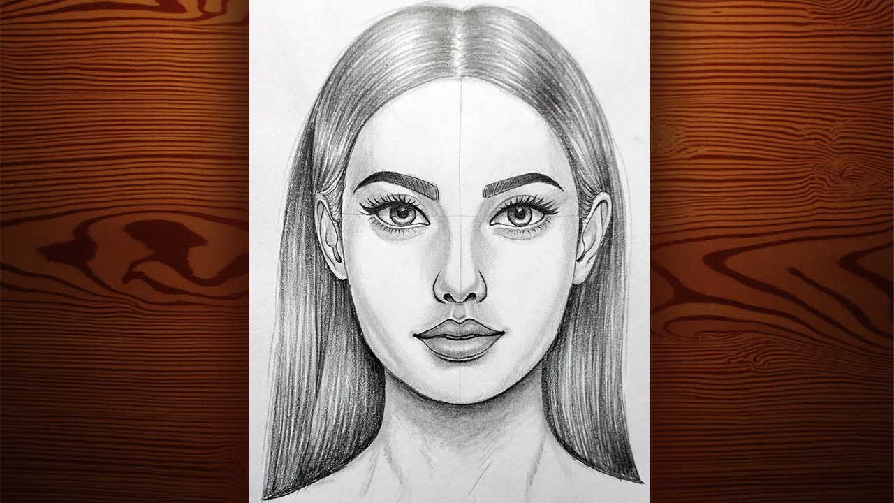 How to draw face for Beginners / EASY WAY TO DRAW A GIRL FACE