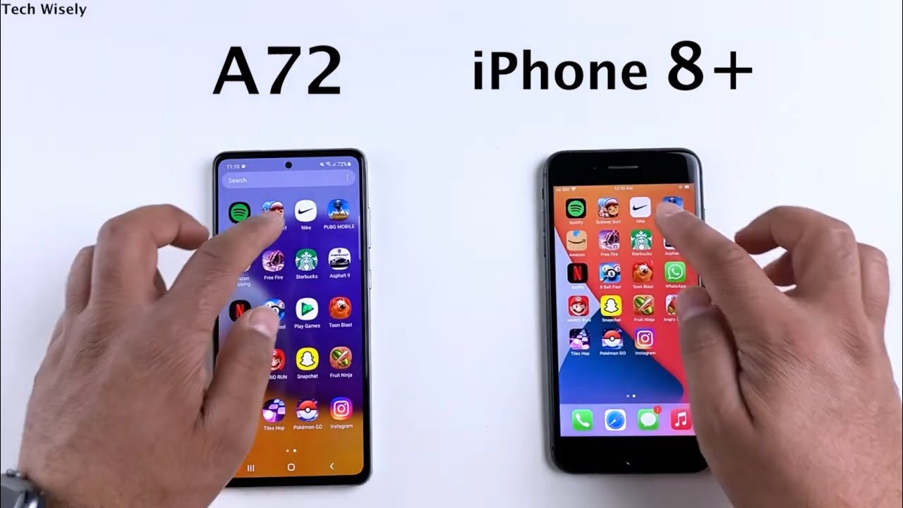 SAMSUNG A72 vs iPhone 8 Plus - SPEED TEST