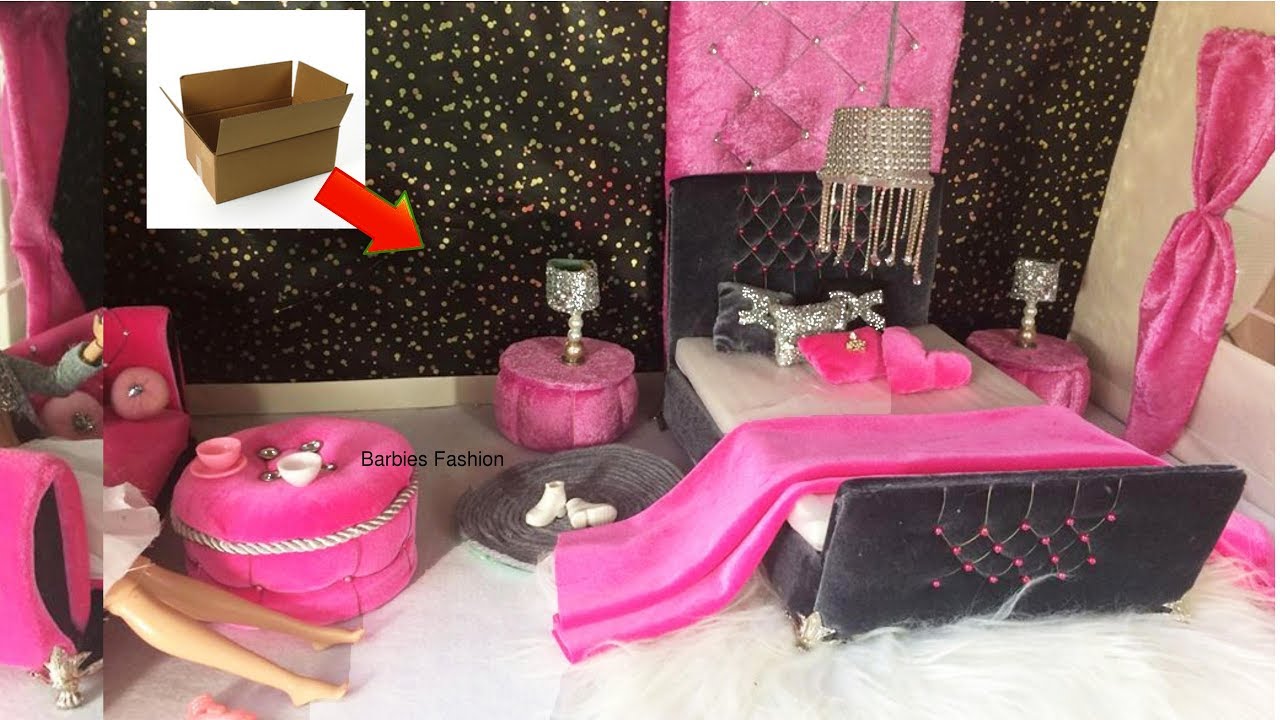 DIY Glamorous Miniature Pink Furniture models