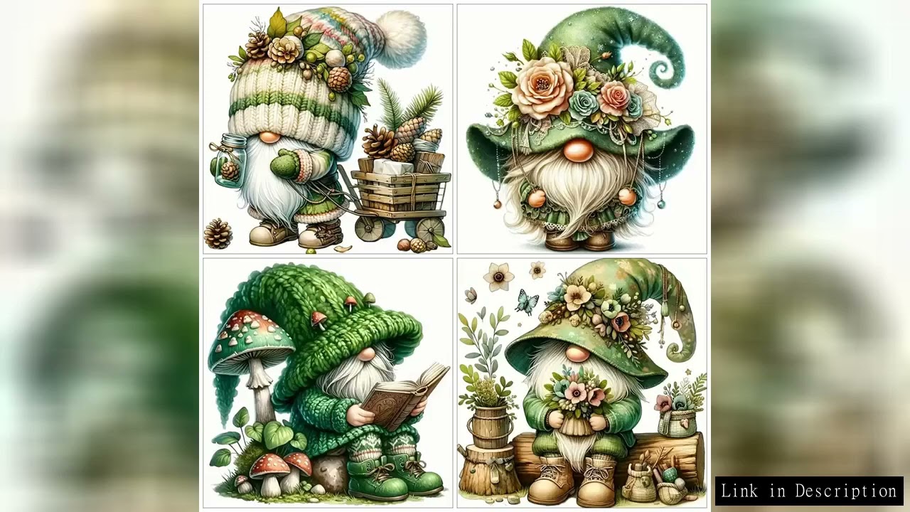EverShine Diamond Embroidery Dwarf Mushroom DIY Mosaic Gnome Full Drill Diamond Painting Cartoon Por
