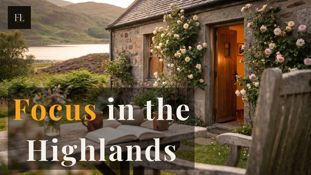 Celtic Folk for a Midsummer Focus | 3 Hours | Scottish Highland Cottage at Golden Hour