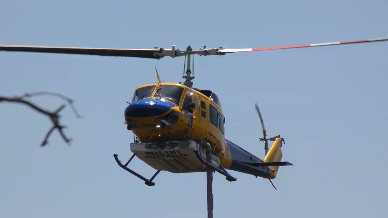 McDermott Aviation Bell 214-B filling up water at Alta Laguna Park to fight a fire in Cullacabardee