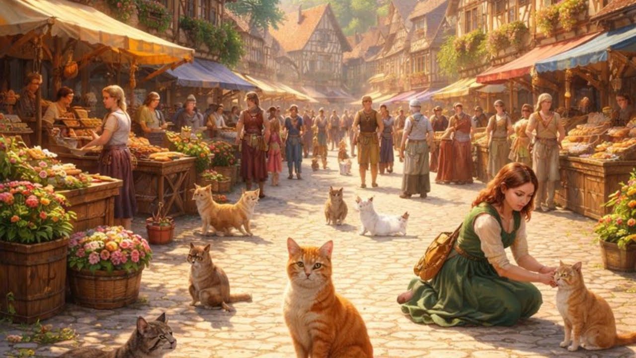 Happy Medieval Study Music 🕯️ Happy Slow Folk Ambience (Lute, Flute) | 1 Hour Loop