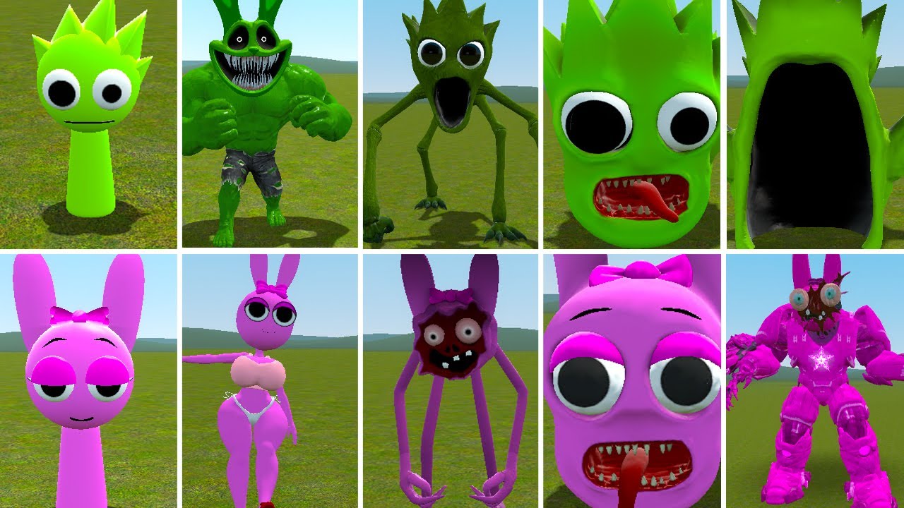 NEW EVOLUTION OF ALL SPRUNKI LIME FAMILY VS EVOLUTION OF ALL ZOOCHOSIS PINKI TAPES ? in Garrysmod!