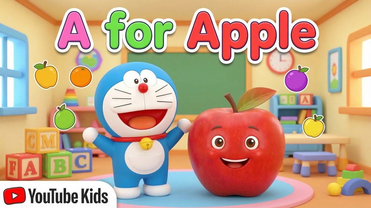 Learn abc + 3 examples of the letters | preschool learning | A for Apple, A for Aeroplane, A for Ant