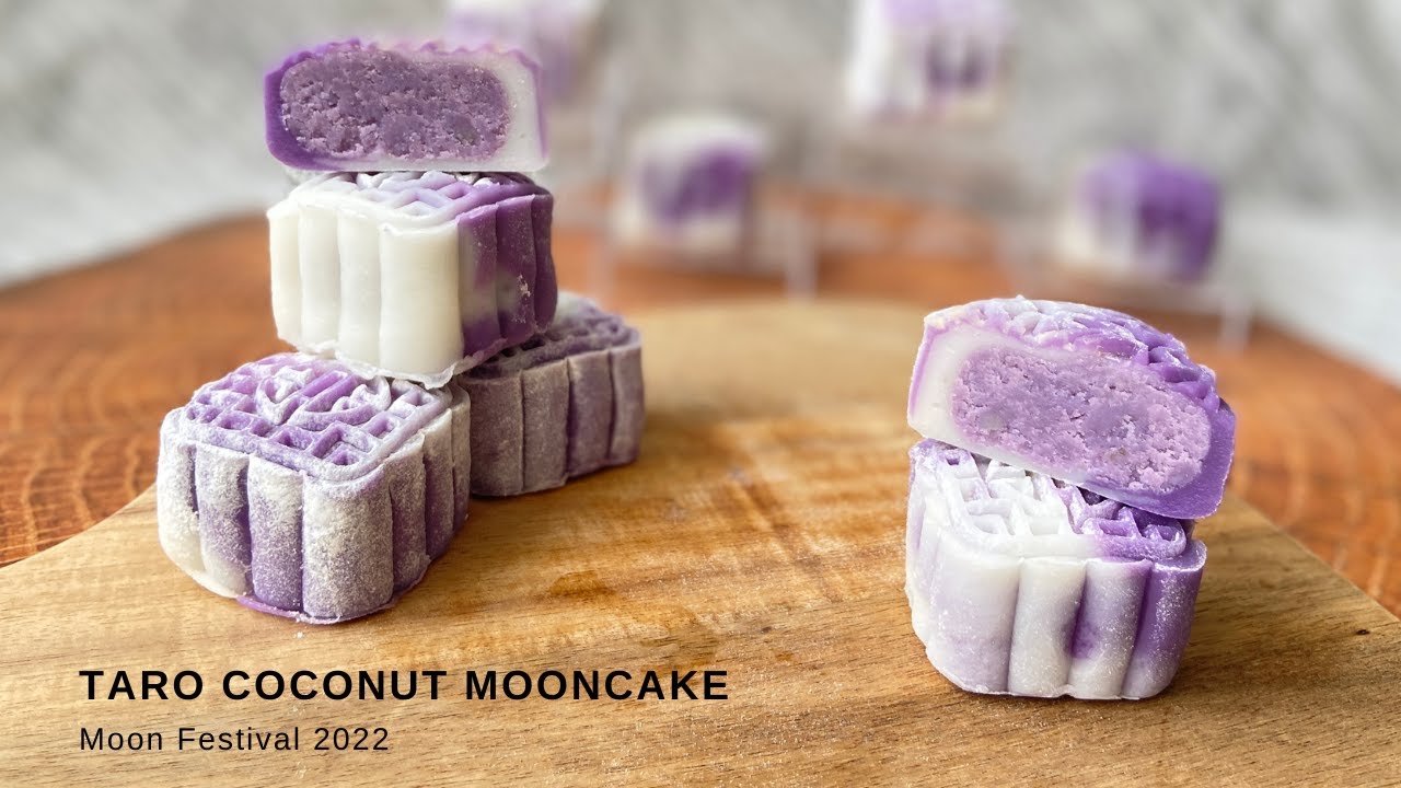 Easy mooncake recipe 2022 - Taro Coconut Snow Skin Mooncake