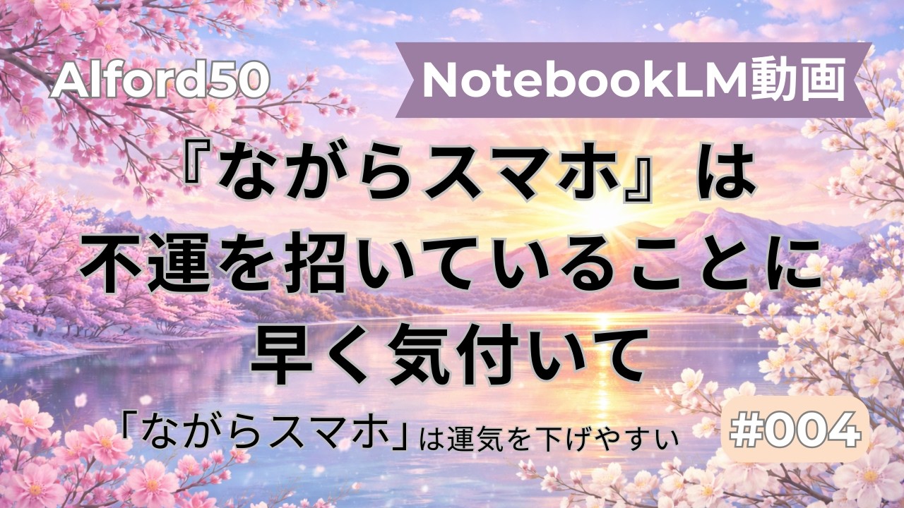 【NotebookLM動画】#004 「ながらスマホ」は不運を招いていることに早く気付いて