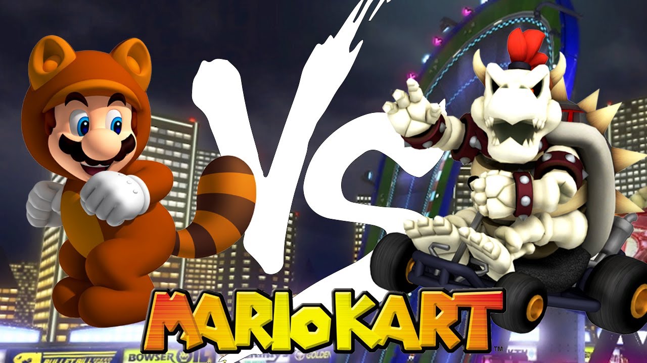 Mario Kart | Tanooki Mario VS Dry Bowser
