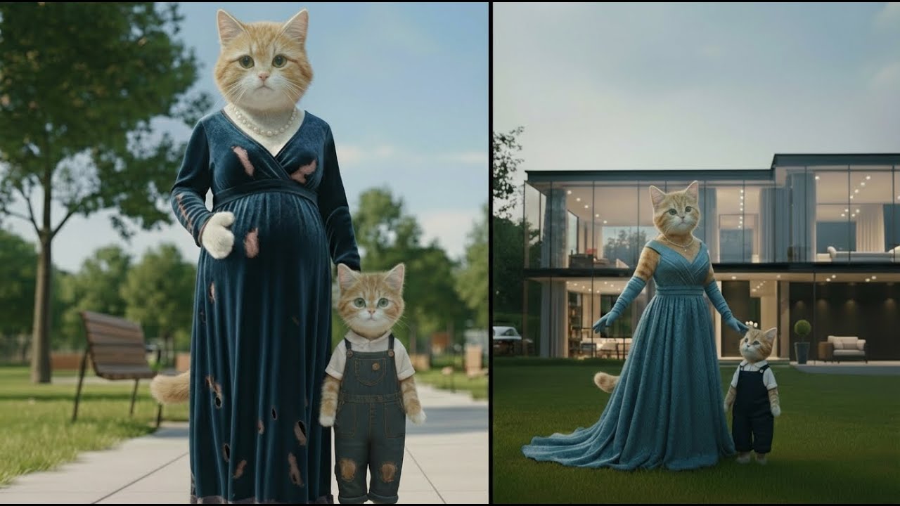 Abandoned Mom Cat and Kitten Left by Cheater Dad Cat #CatLovers #CatStory #KittenRescue