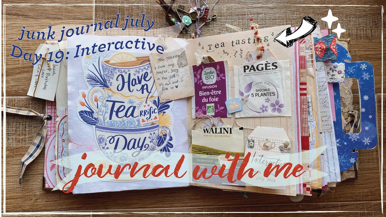 Tea Tasting🫖 #junkjournaljuly DAY 19: Interactive - Junk Journal with Me