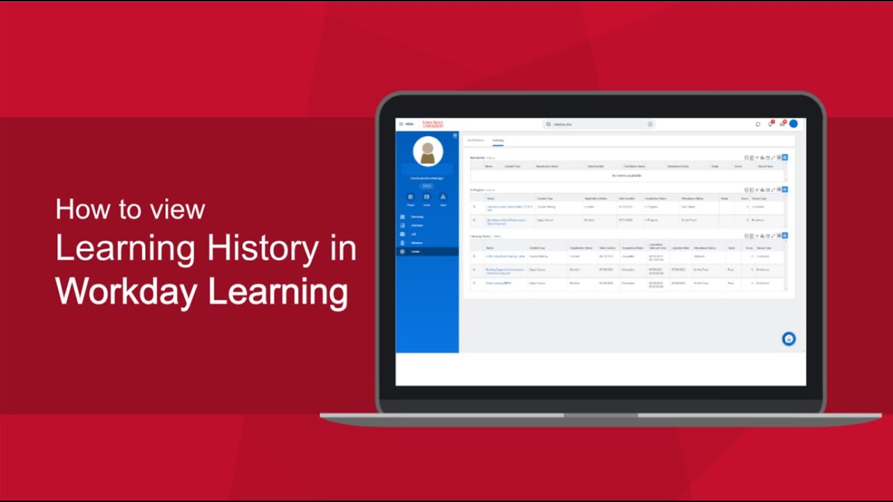How to View a Direct Report's Learning History in Workday Learning