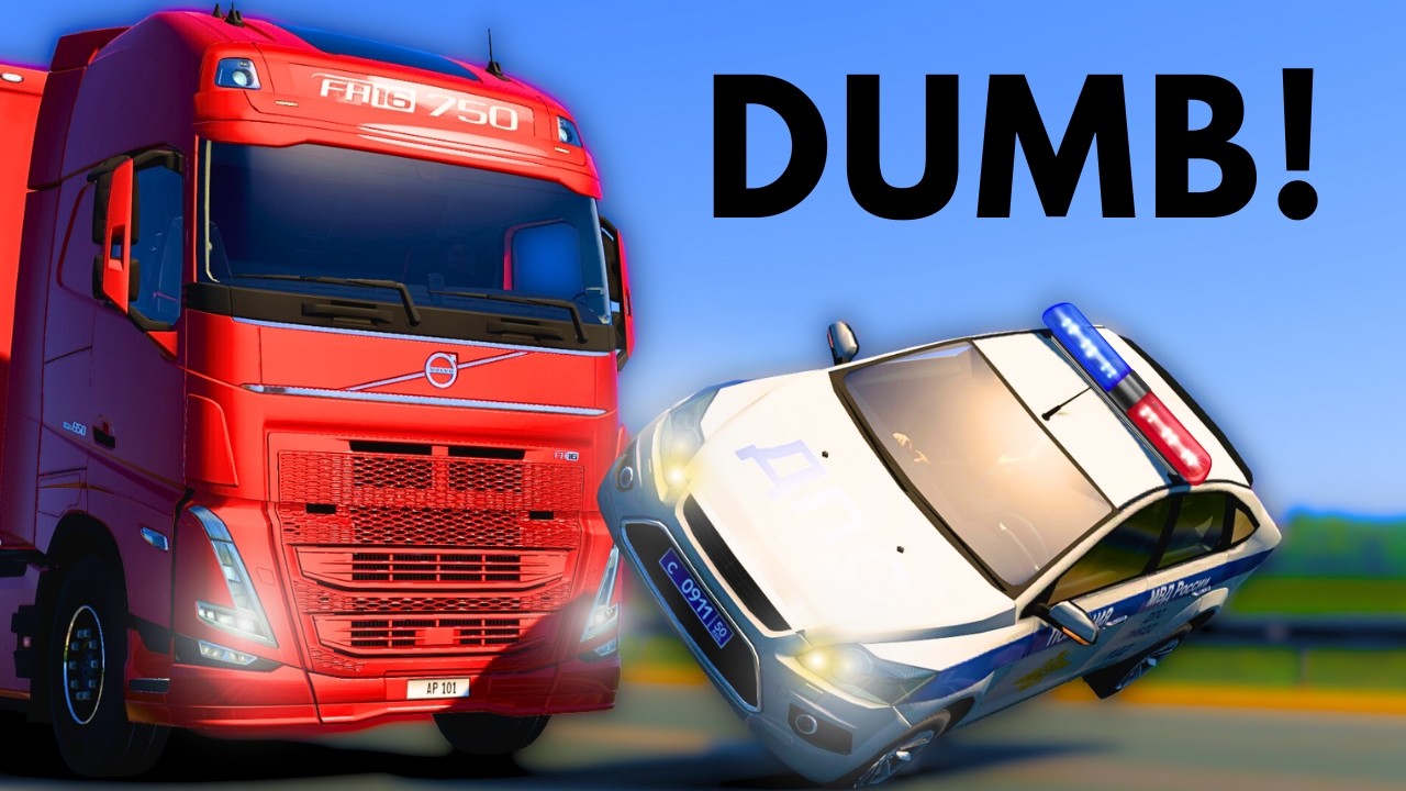 10 Minutes of Really STUPID AI in ETS2