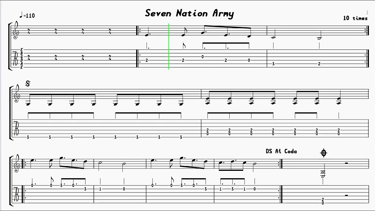 Seven Nation Army backing Rockschool grade 1