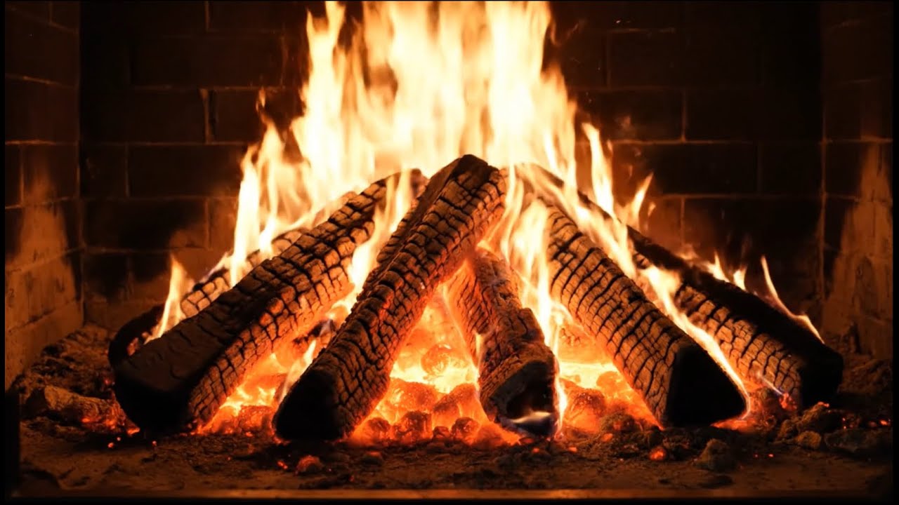 Cheminée Relaxante 🔥 Feu de Bois Réaliste 4K | Sons Naturels pour Dormir & Méditer | 10H