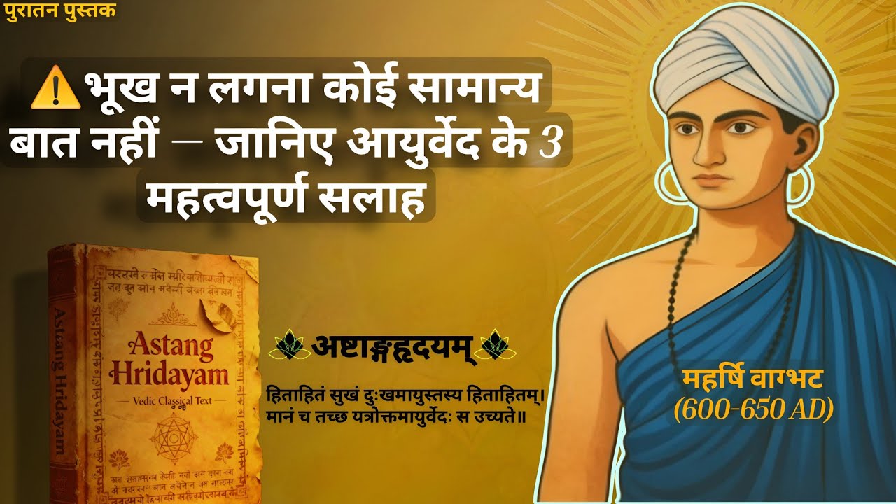 अगर भूख नहीं लगती तो हो जाओ सावधान !  हमेशा स्वस्थ्य रहने के लिए Vagbhat जी के 3 आयुर्वेदिक नुस्खे ।