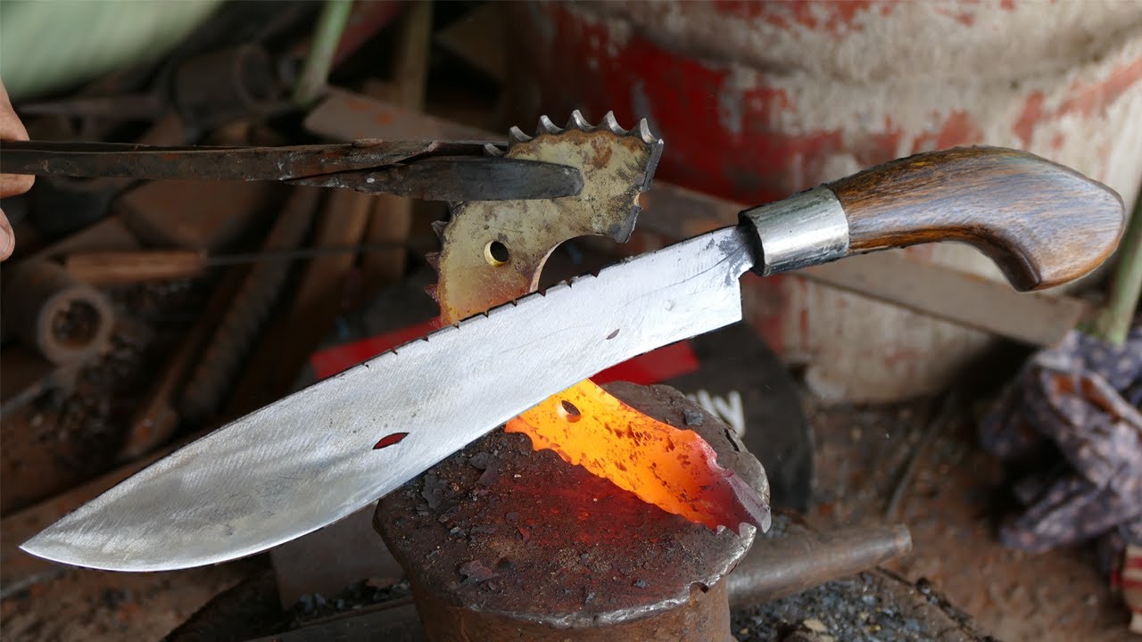 MAKING A SPROCKET KNIFE WITH BASIC TOOLS !!!