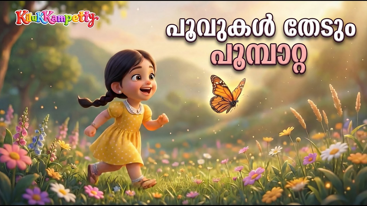 പൂവുകള്‍ തേടും പൂമ്പാറ്റ 🦋 | Poovukal Thedum Poombatta | Malayalam Kids Song | Kilukkampetty Rhymes