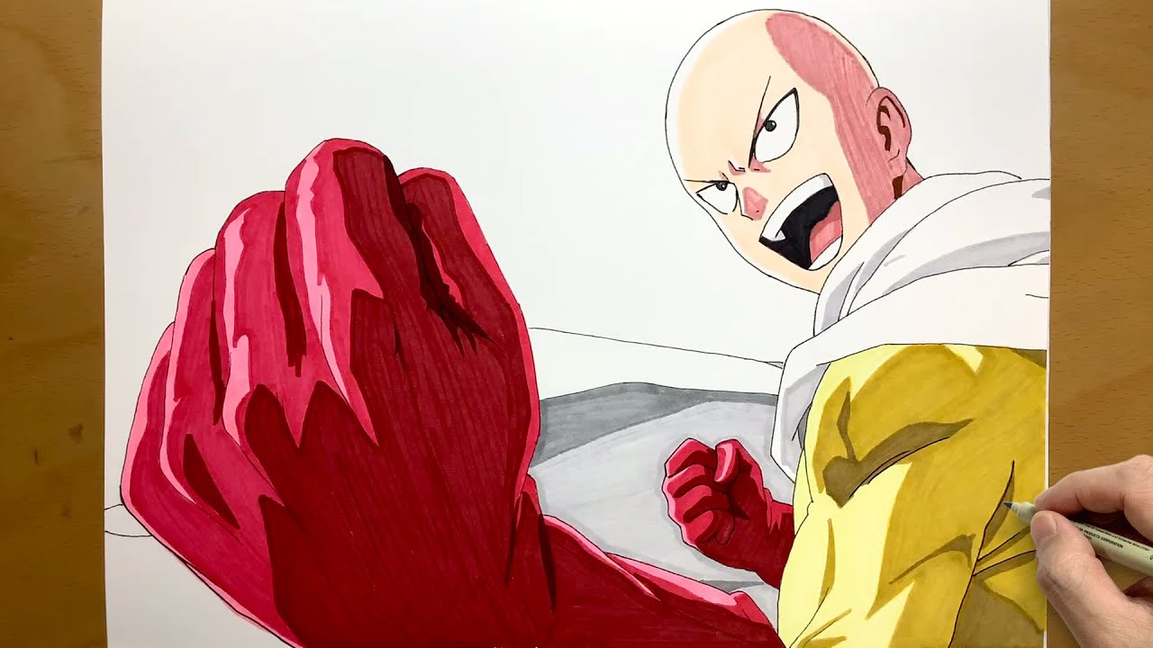 How to draw Saitama from One-Punch Man | step by step | draw anime