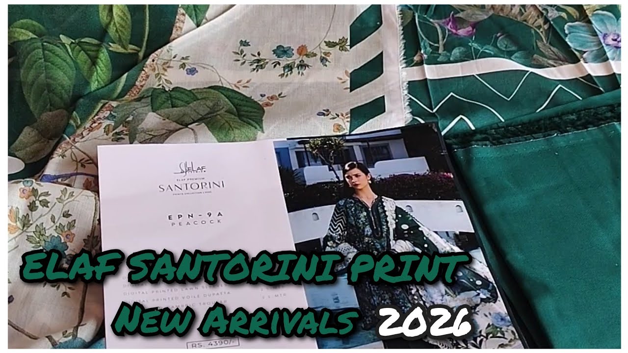 Elaf Santorini Print 2026 !!New Arrivals 2026!! Eid Collection elaf premium lawn 2026!!Elaf Premium