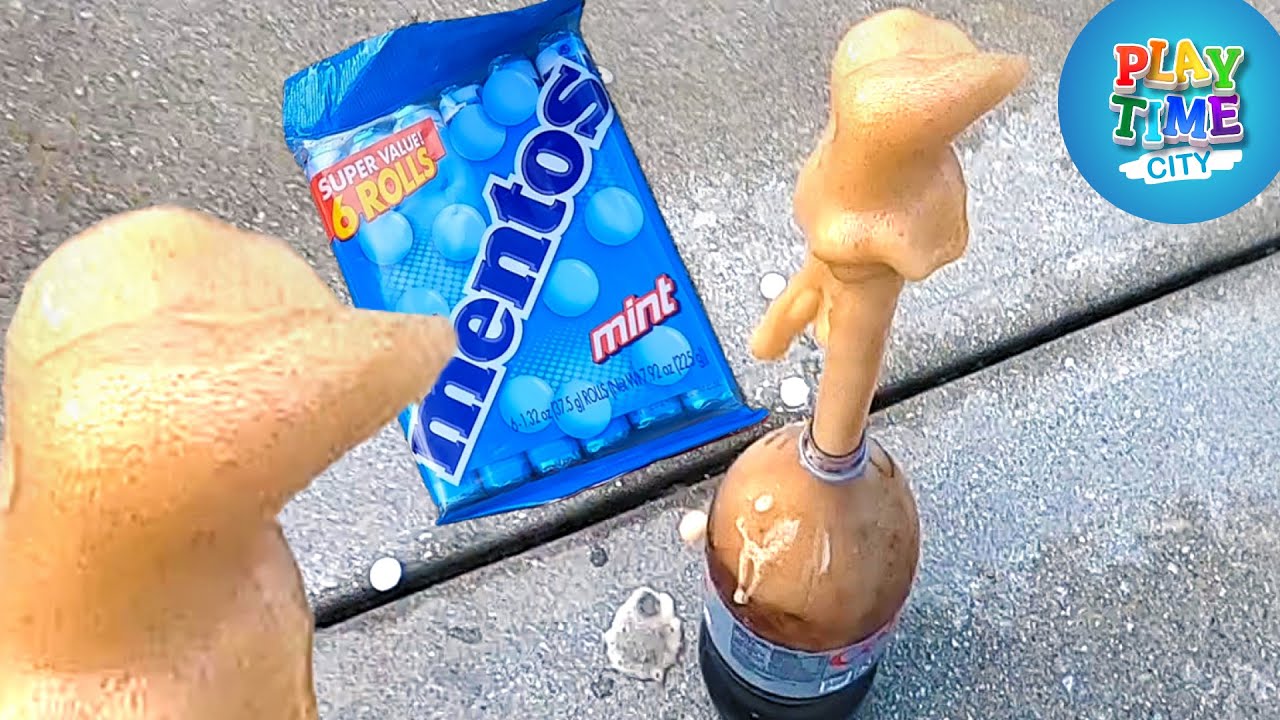 Soda and Mentos ERUPTS IN MY FACE!!! | Coca Cola and Mentos in Oil Science Experiment for Kids