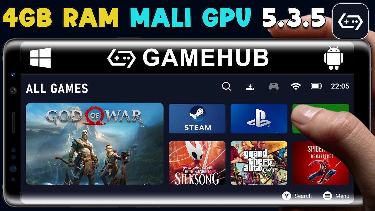 NEW🔥 GAMEHUB V5.3.5 IN ANDROID FOR 4GB RAM LOW END DEVICES? | SETUP/SETTINGS/GAMEPLAY| PLAY PC GAMES