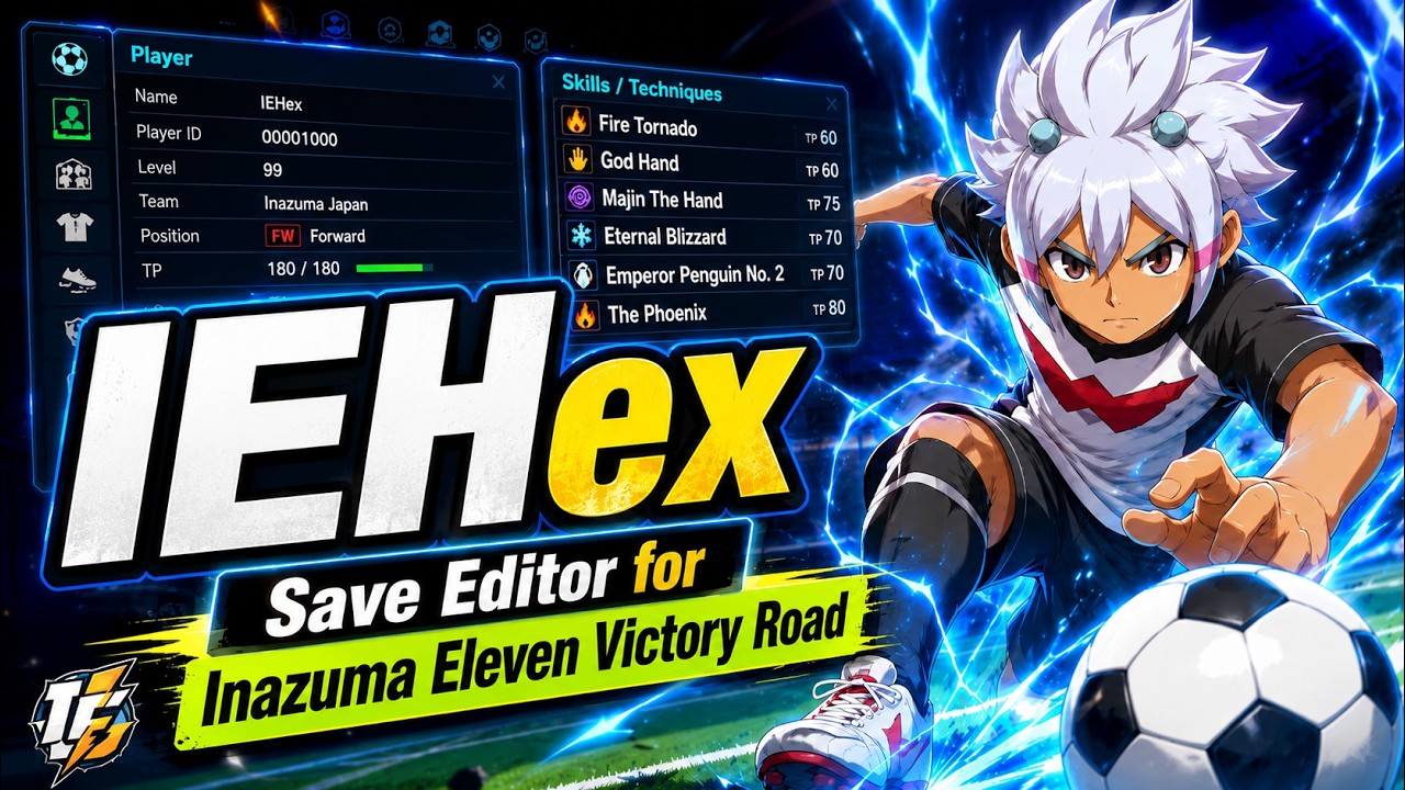 IEHex - Ultimate Inazuma Eleven Victory Road Save Editor