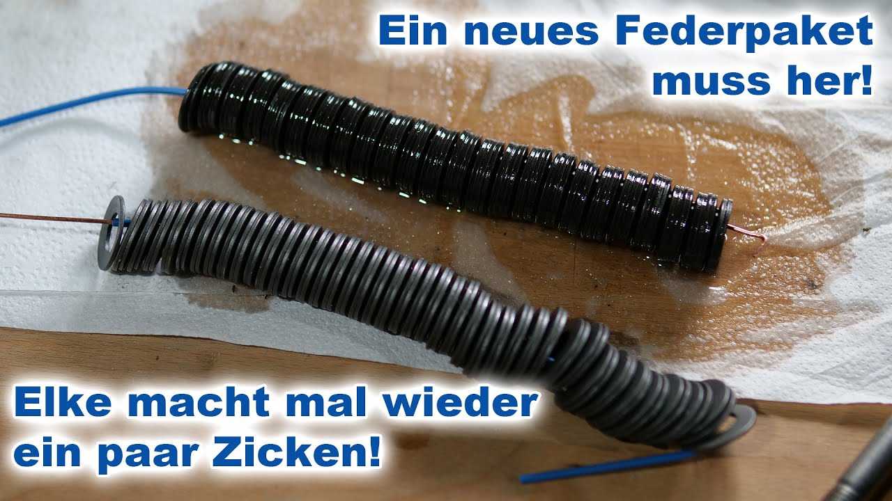 Spindelreparatur bei meiner DIY-Fräse Elke. Das Federpaket muss neu.