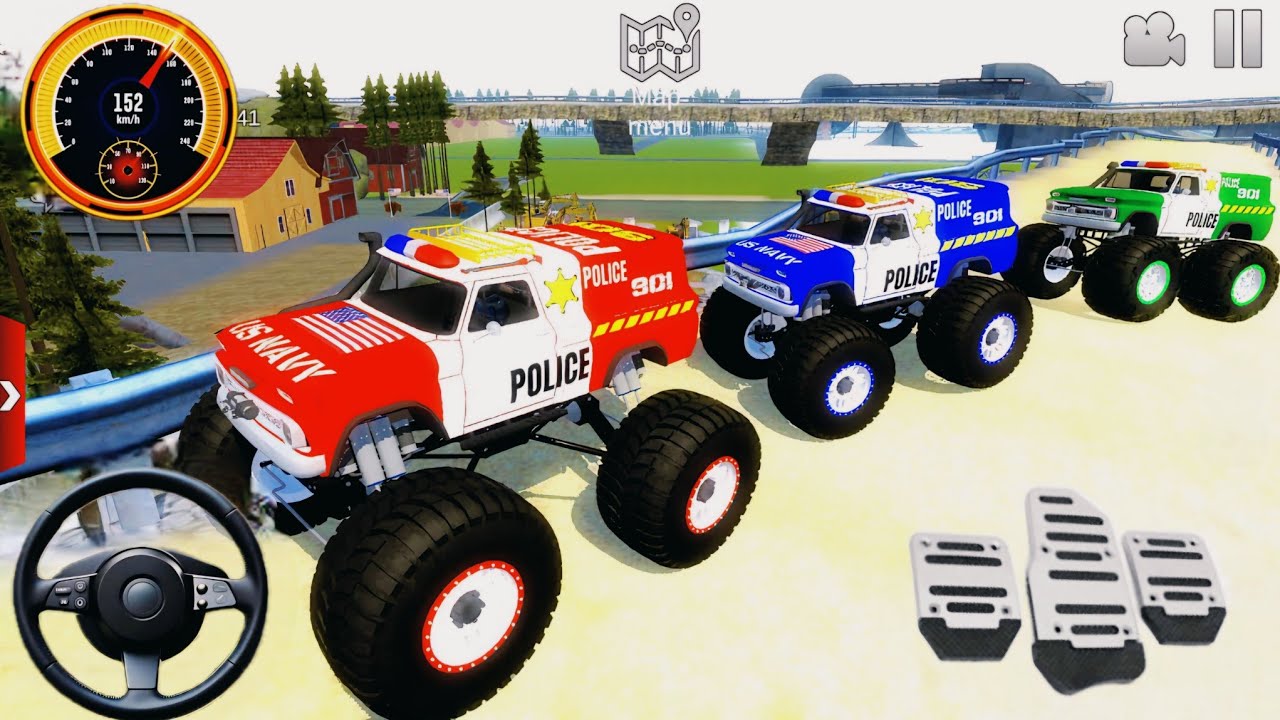 Motocross Monster Trucks Offroad & Water lake Crazy Driving - Android Ios Gameplay 