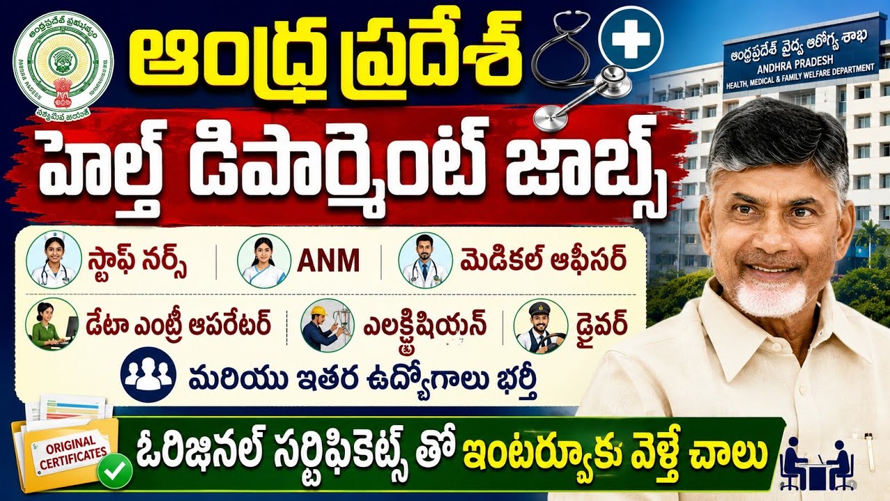 AP Health Department Jobs 2026 | Latest Job Notifications in Telugu | SVIMS MRC Project Jobs