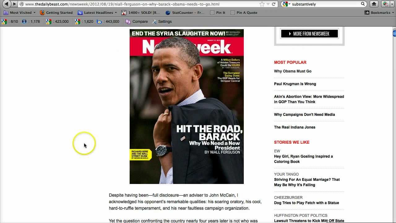 OBAMA'S GOTTA GO NEWSWEEK COVER - Economic Collapse 2012
