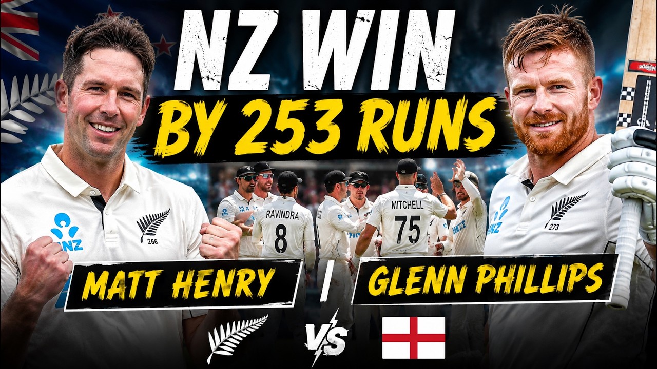 Matt Henry's 11-Wicket Masterclass! New Zealand Beat England by 253 Runs | 2nd Test Highlights