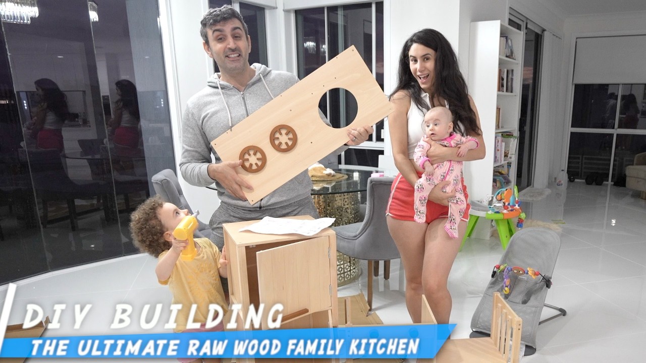 Raw Wood Play Kitchen Build | DIY Assembly  - Family Guide Start to Finish