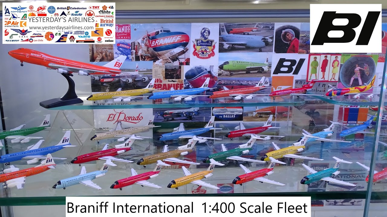 Braniff International 1:400 Scale Model Airliner Collection - Jellybeans / Flying Colors / Ultra