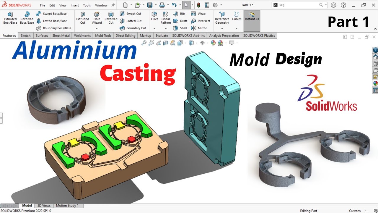 HPDC MOULD DESIGN | Brake Shoe Motorcycle - Aluminium Die Casting 1/5