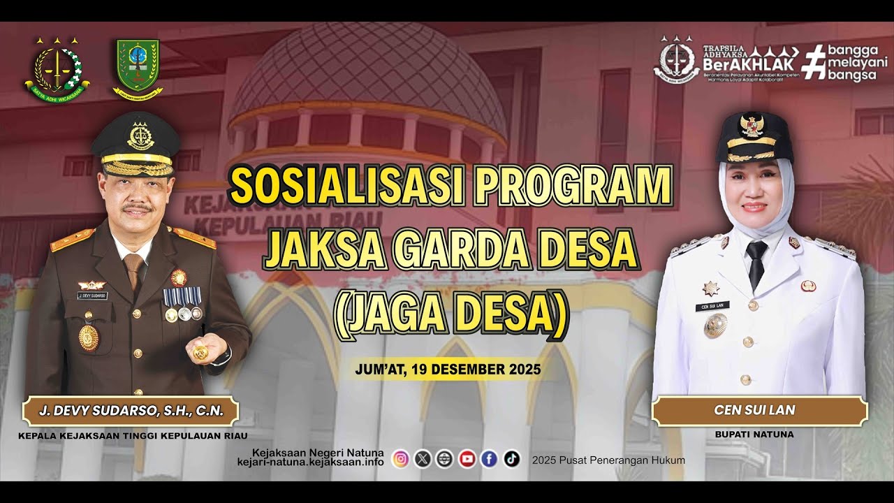 🔴 [LIVE] Sosialisasi Program Jaksa Garda Desa (Jaga Desa)
