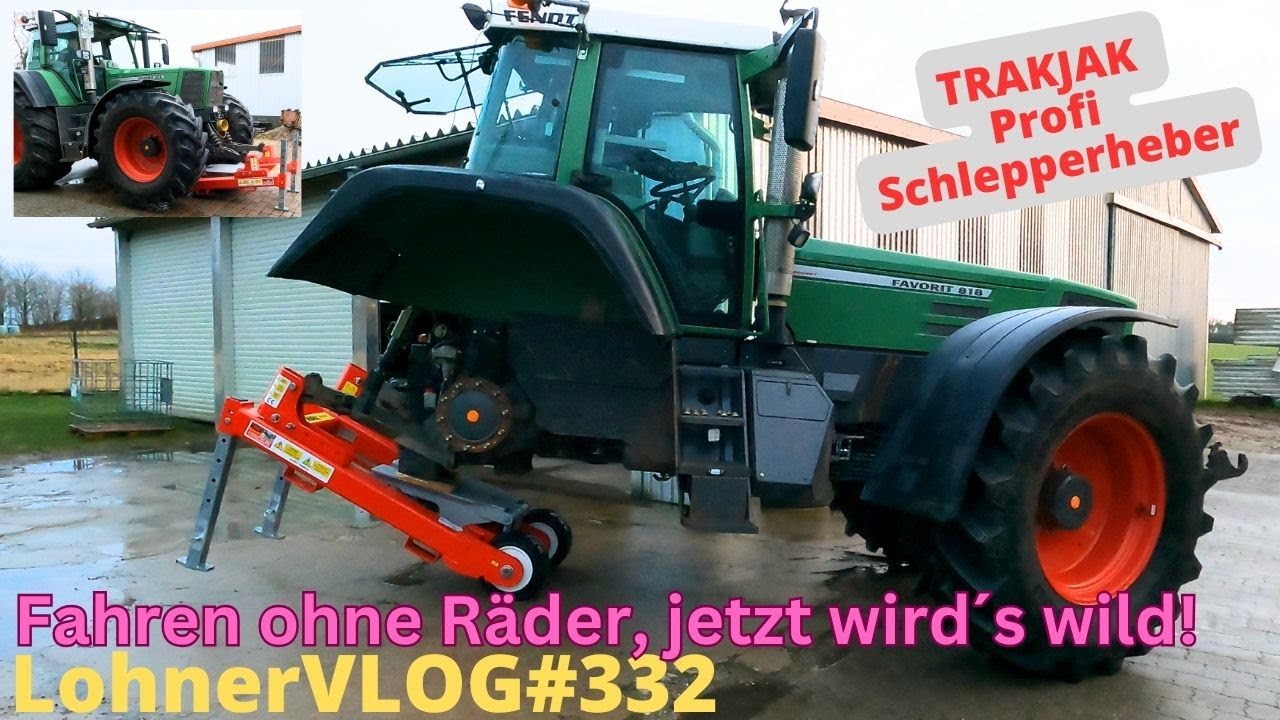LohnerVLOG#332 Fendt ohne Räder fahren mit TRAKJAK I Sicher Trecker aufbocken  I Hallenbeleuchtung