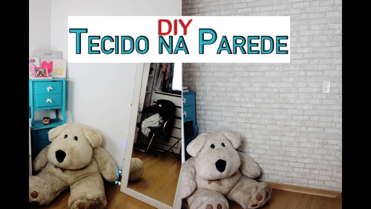 DIY - Papel de Parede com TECIDO ( Opção bem mais barata) Atualizado - Thábatta Campos