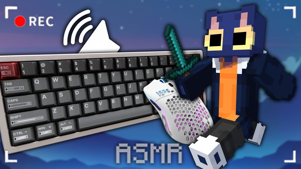 【ASMR】NEW Microphone!! Hive Skywars | Keyboard + Mouse Sounds [240FPS+blur]