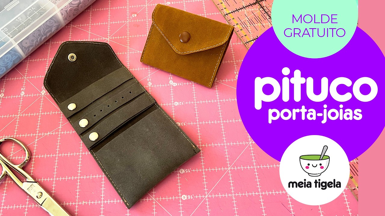 Porta-joias mini Pituco - Tutorial com molde gratuito em SINTÉTICO