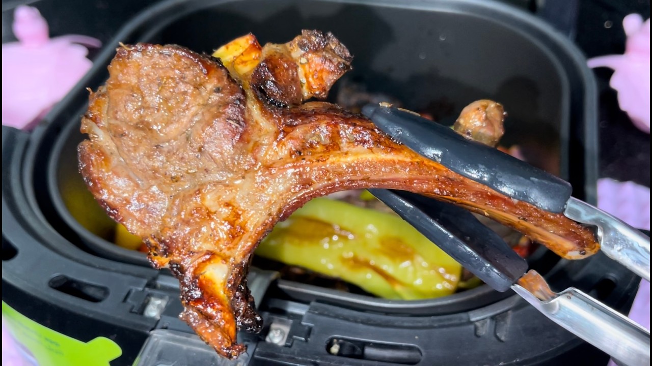 الريش المشوية فى القلاية الهوائية🥩شويت ريش ولحمه العيد فى الاير فراير 👌💯