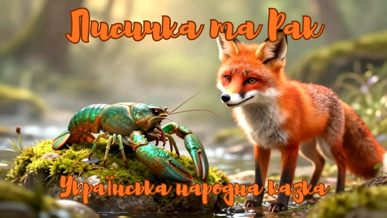🦊 Лисичка та Рак 🦞 | Українська народна казка | Аудіоказка для дітей 🌙📖| Казка на ніч