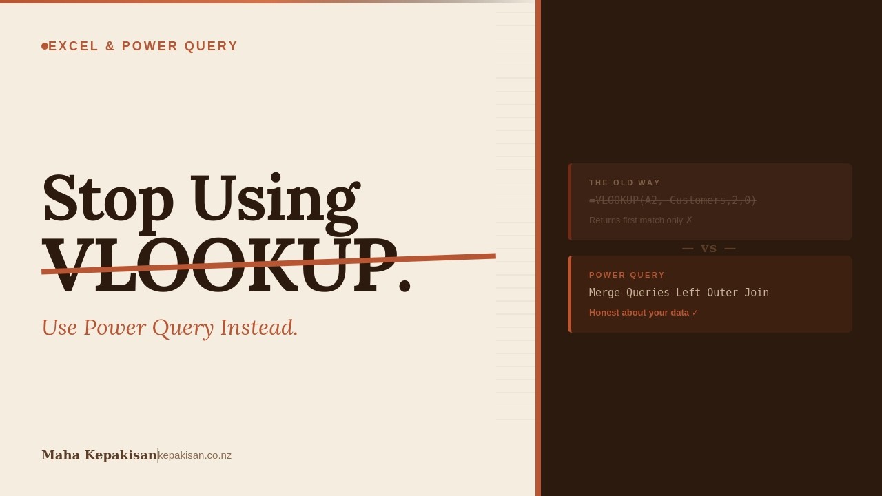 Stop Using VLOOKUP. Use Power Query Instead.