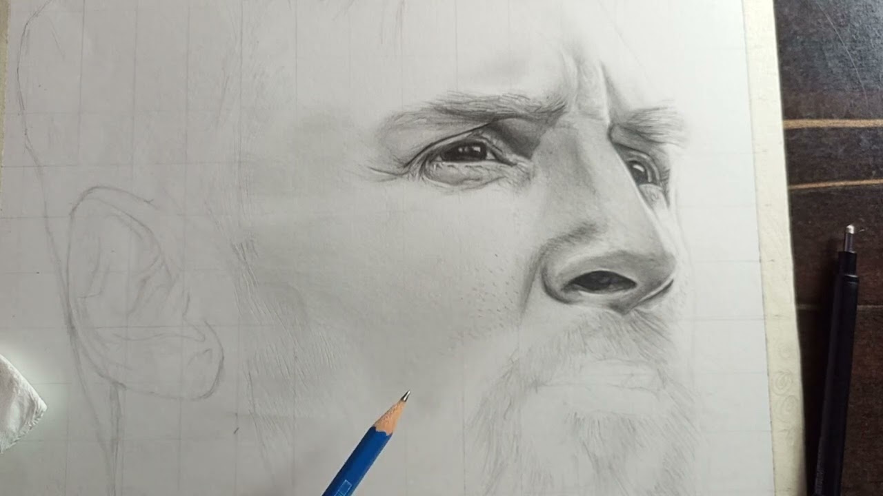 Lionel Messi Hyper Realistic drawing #art #portrait #messi #new #artist #graphitedrawings #football