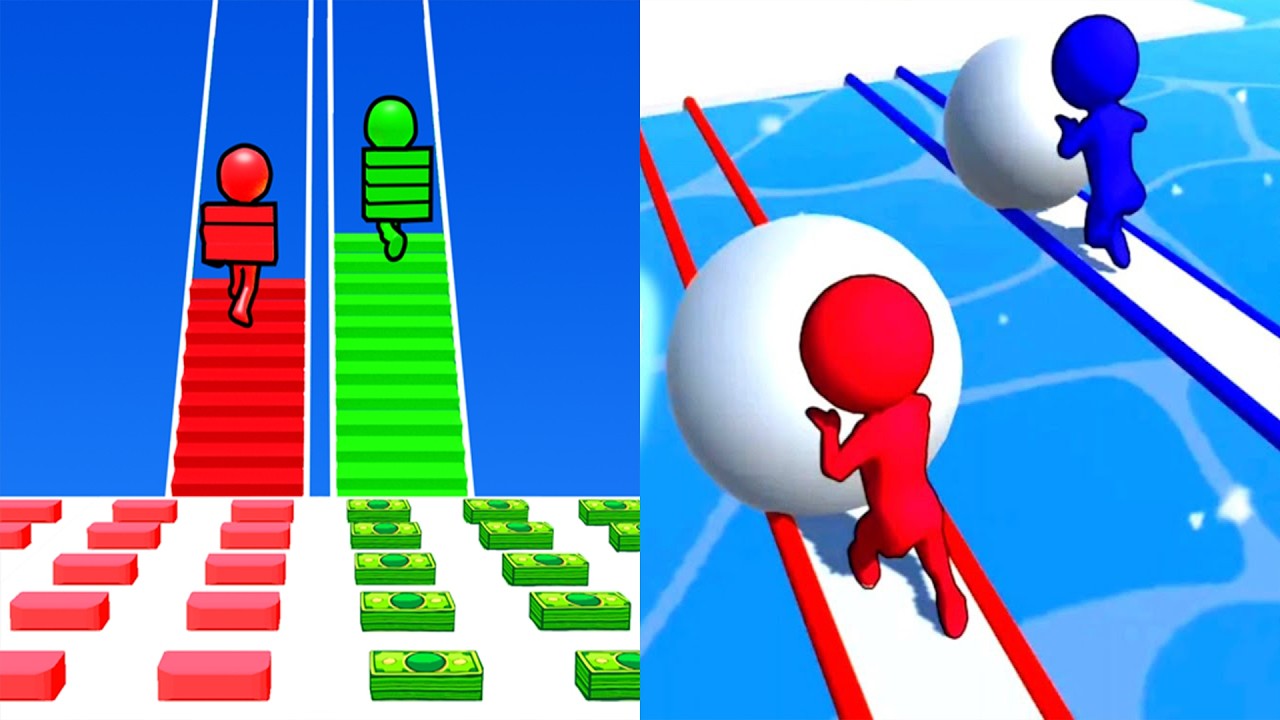 Bridge Race VS Snow Race ✨💥✨ All Levels Gameplay Android, ios (Part 242)