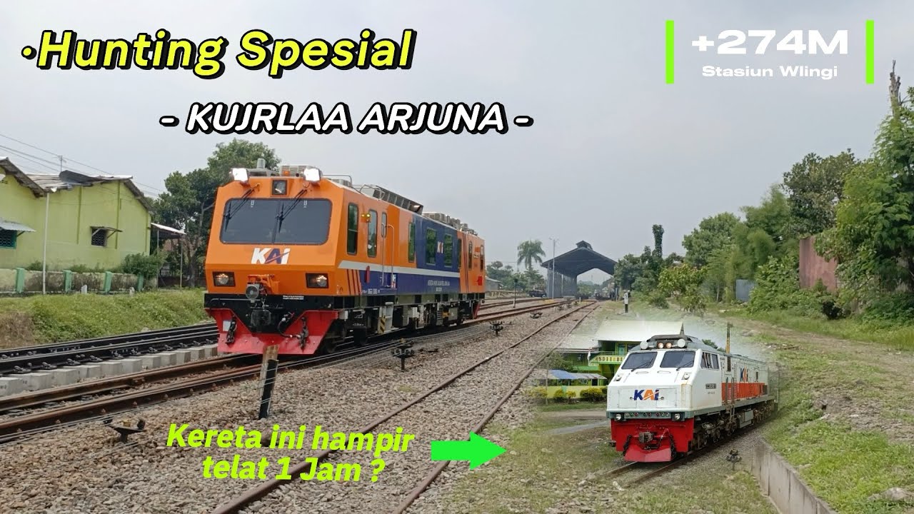HUNTING SPESIAL KLB KUJRLAA [KERETA UKUR JALAN REL DAN LAA] ARJUNA di Stasiun WLINGI
