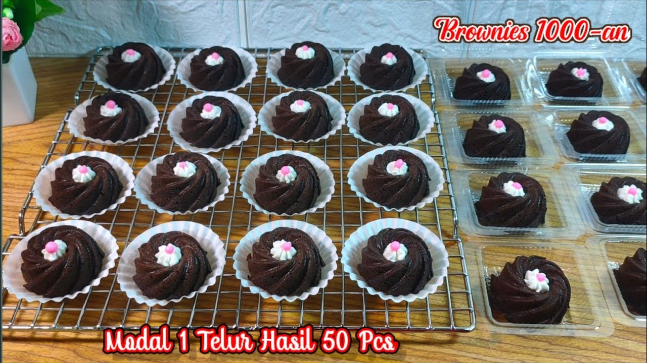 ORDERAN MENUMPUK !!! Hanya 1 telur hasil 50 pcs || Brownies kukus ide jualan 1000an