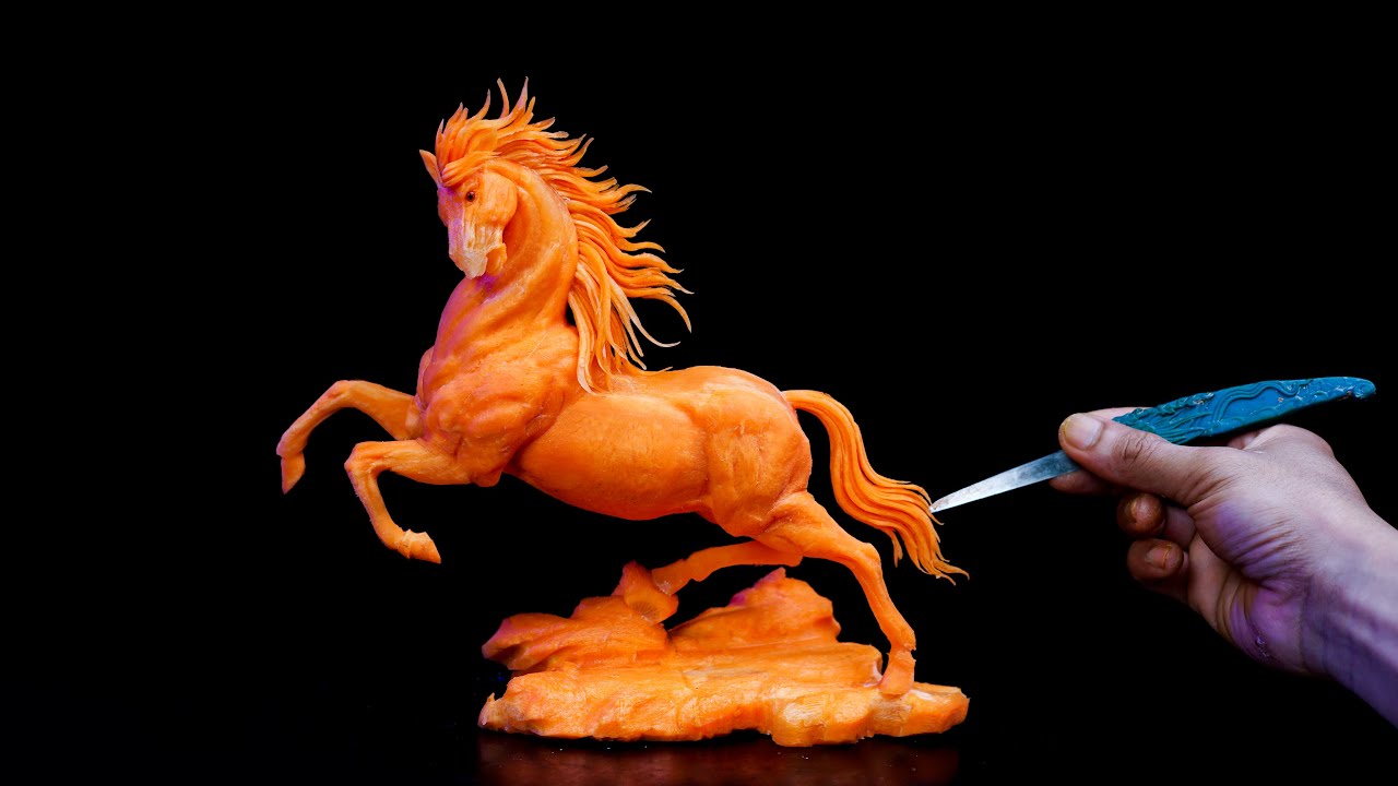 How to Make a Horse out of Carrots | Vegetables Carving Art