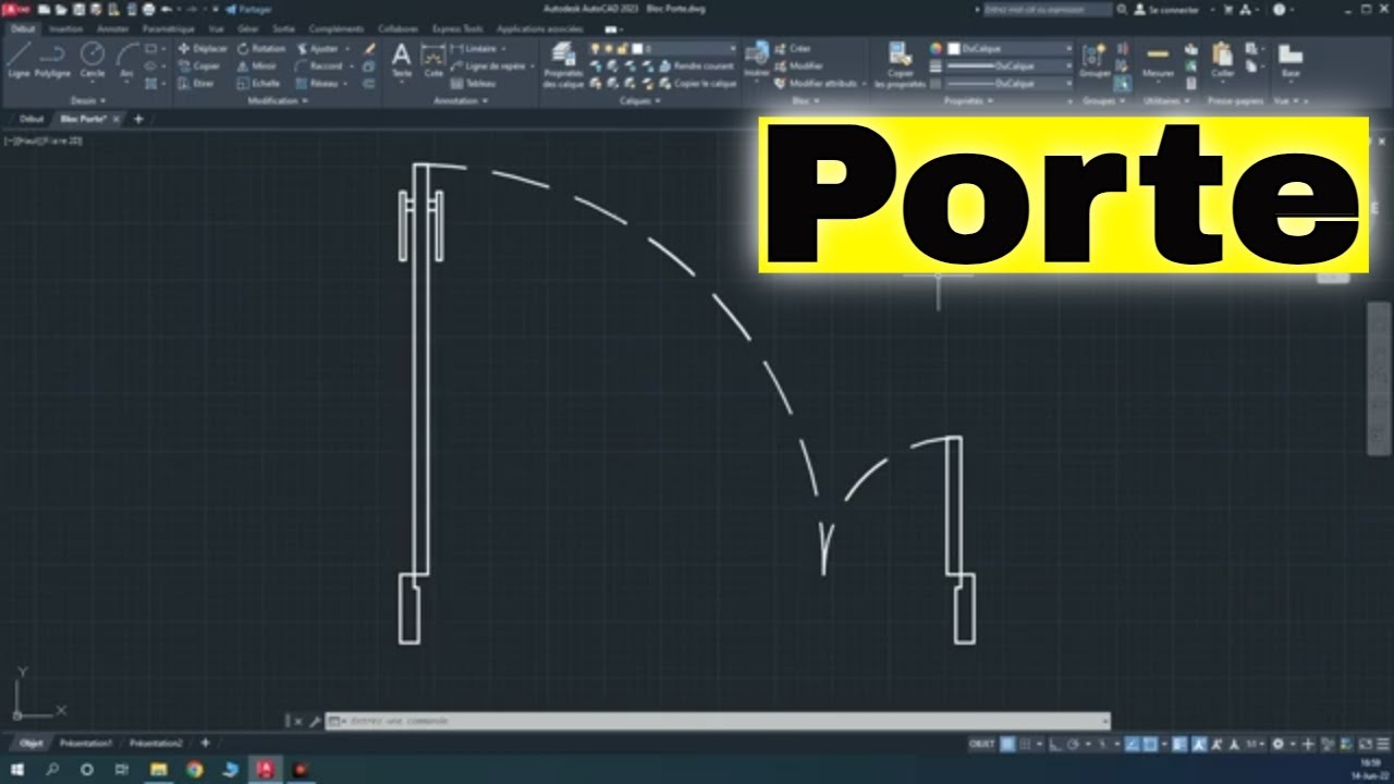 Comment Dessiner Une Porte Sur AutoCAD ?