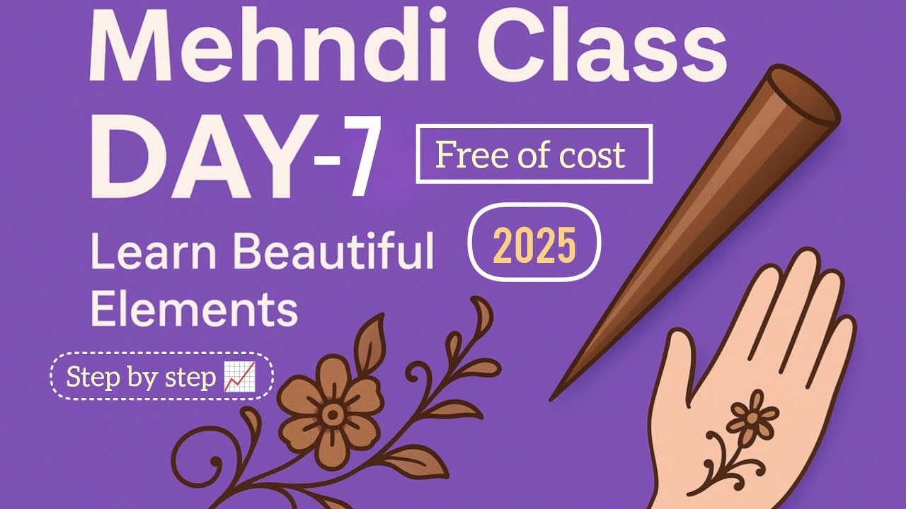 Mehndi class 7 | mehndi classes for beginners | learn border designs and filler elements of mehndi |