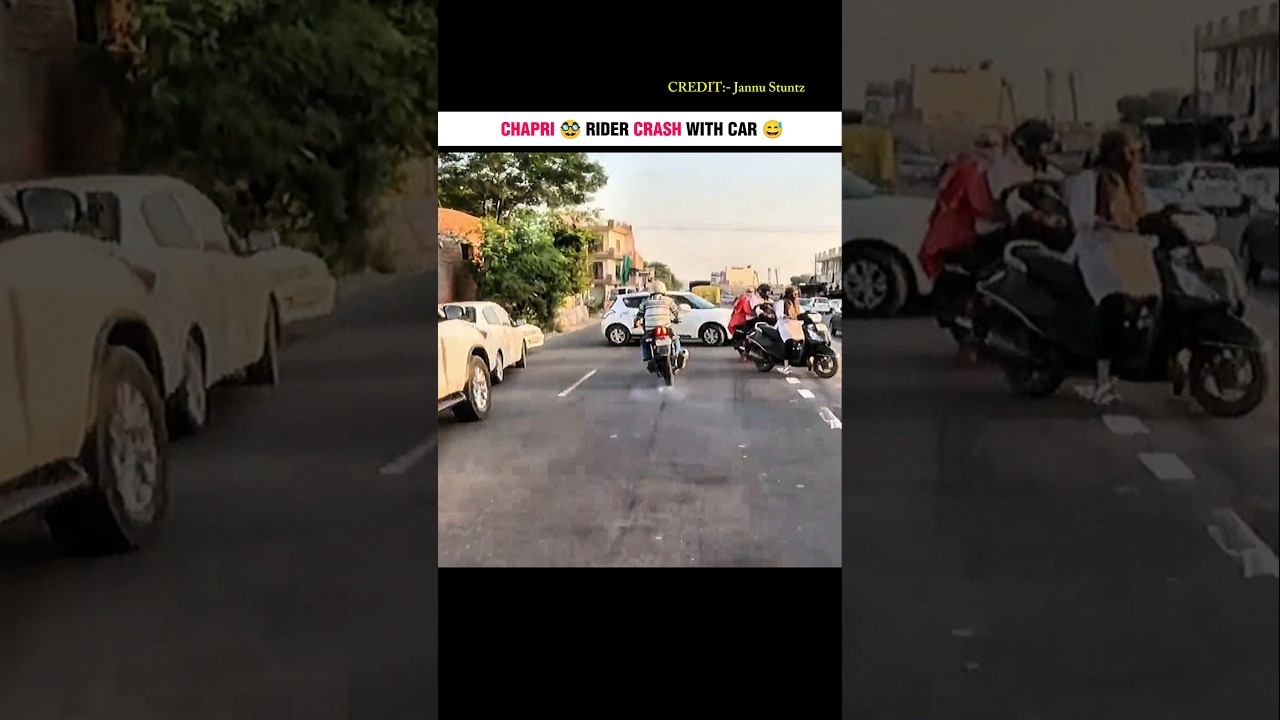 Crazy Chapri Rider 🥸 Crash With Car 🚗 || Chpri Vs Motovloger 🔥 #shorts #motovlog #rider